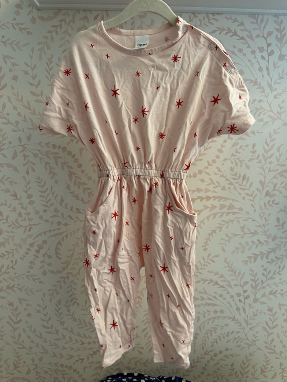 Oeuf Pink Star-Print Kids One-Piece Romper